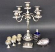 LOT 5 TEILE VERSILBERTES A LOT OF 5 SILVER-PLATED ITEMS