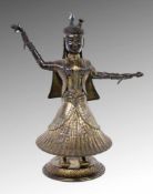 TÄNZERIN MIT BRENNENDEN LOTUSBLÜTEN Indien Silberfigur einer indischen Göttin. Zum befüllen,