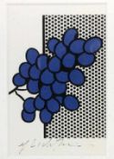 LICHTENSTEIN, ROY New York 1923 - 1997 "Blue Grapes". Farbserigraphie, 1972. Handsigniert. 14x9cm,