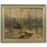 KÖHRING (?) 1923 Winterlandschaft. Öl/Karton, signiert und datiert: (19)23. 54x67cm, Ra. KOHRING (?)