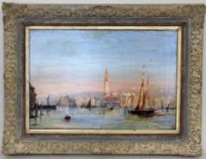 ZIEM (bez.) 19.Jh. Lagune mit Blick auf Venedig. Öl/Lwd., r.u. bez.: Ziem. 36x53,5cm, Ra. Rest. (