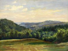 SCHICKARDT, EUGEN Stuttgart 1905 - 1965 Schwäbische Landschaft. Öl/Lwd., signiert und dat.: (19)