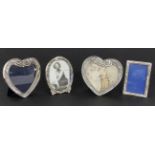 LOT VON 4 SILBERNEN BILDERRAHMEN Gest. H.7-8cm A LOT OF 4 SILVER PICTURE FRAMES Hallmarked. 7-8 cm