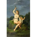 ANONYMER MALER wohl Frankreich um 1780 Venus bestraft Amor. Öl/Holz, r.u. undeutl. signiert. 30,