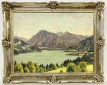 KOCH, JOSEF München 1886 - 1966 Blick auf den Tegernsee. Öl/Lwd., signiert. ortsbez. und dat.: "