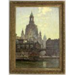 BECKERT, FRITZ Leipzig 1877 - 1962 Dresden Altstadt von Dresden mit Blick auf die Frauenkirche. Öl/