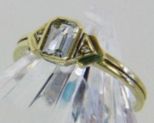 DAMENRING 585/000 Gelbgold mit Aquamarin. Gr. 56, brutto ca. 2g A LADIES RING 585/000 yellow gold