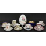 LOT VON 8 SAMMELTASSEN UND DOSE Porzellan A LOT OF 8 COLLECTABLE CUPS AND A BOX Porcelain