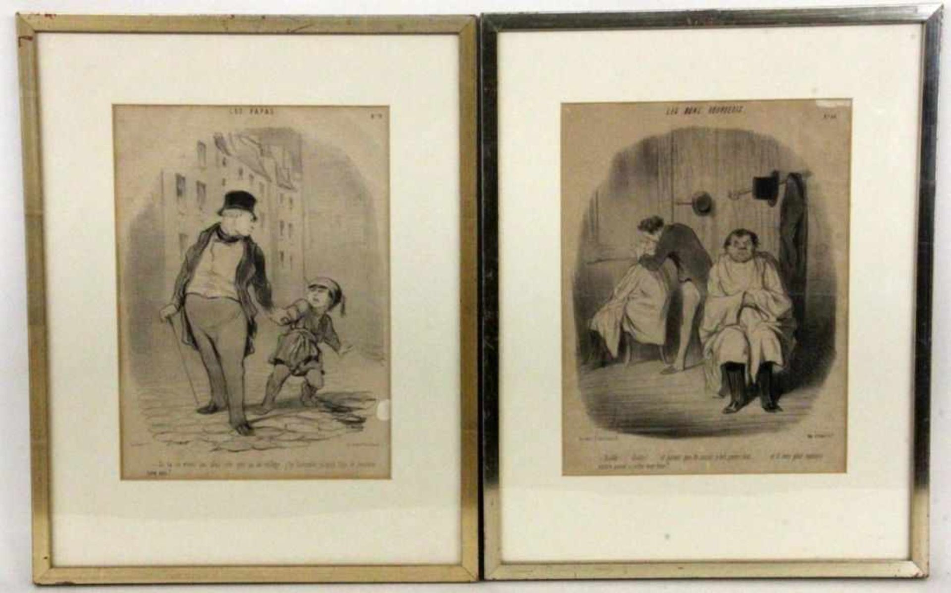 DAUMIER, HONORÉ Zwei Lithographien aus "Chari Vari". Je 22,5x30cm DAUMIER, HONORE Two lithographs