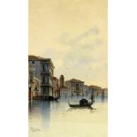 BIONDETTI, ANDREA 1851 - 1946 Gondoliere in Venedig. Aquarell, signiert. 29x17cm, Ra. BIONDETTI,