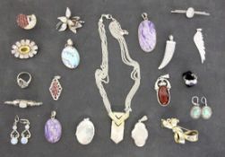 LOT 20 TEILE HOCHWERTIGER SILBERSCHMUCK A LOT OF 20 HIGH QUALITY SILVER JEWELLERY PIECES