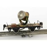 MÄRKLIN SCHWEINWERFERWAGEN 1930er Jahre In Tarnfarbe lackiert. Spur 0, elektrisch. A MARKLIN