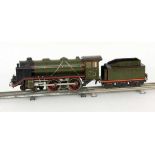 MÄRKLIN LOKOMOTIVE MIT TENDER 1930er Jahre 2-B Dampflok E 66/12920, Spur 0, elektrisch. Grün