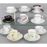 LOT VON 10 SAMMELTASSEN Div. Manufakturen. Verschiedene Dekore. A LOT OF 10 COLLECTABLE CUPS Various