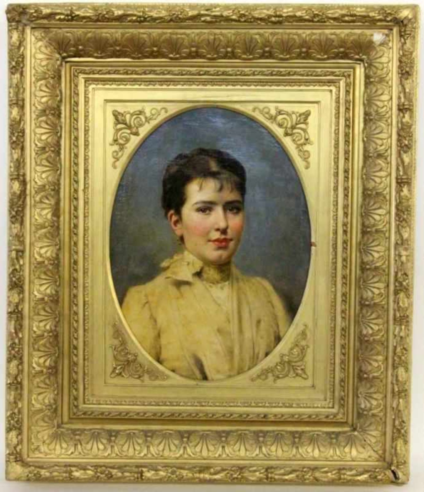 EBERT, ANTON Kladrau 1845 - 1896 Wien Damenportrait. Öl/Lwd., signiert, bez. und dat.: Wien 1885.