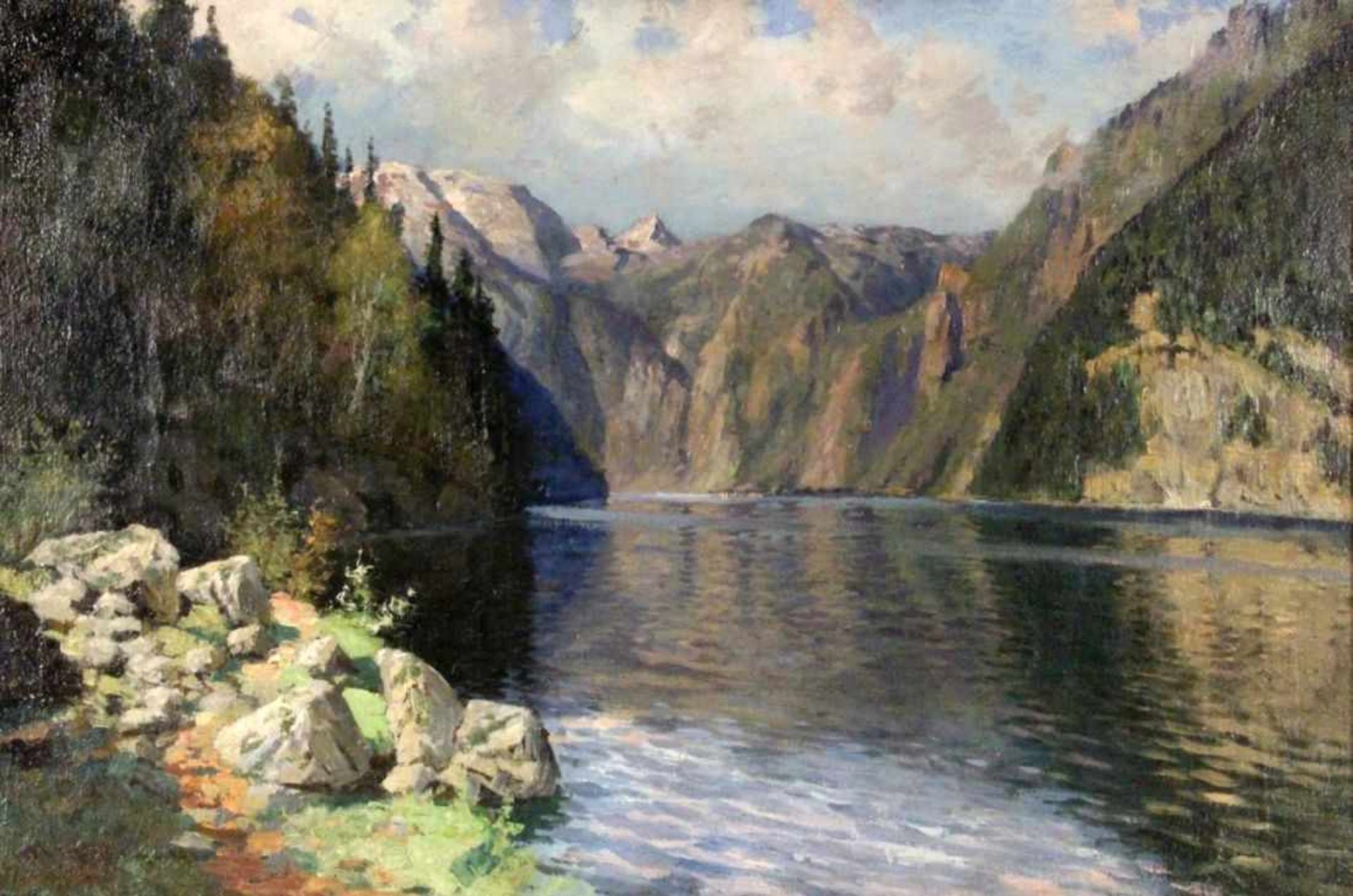 MÜLLER-BAUMGARTEN, CARL Leipzig 1879 - 1964 München Der Königssee bei Berchtesgaden. Öl/Lwd.,