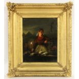 BREE, MATHIEU IGNACE VAN Antwerpen 1773 - 1839 Nachtmarkt mit Mädchen im Kerzenschein. Öl/Holz,