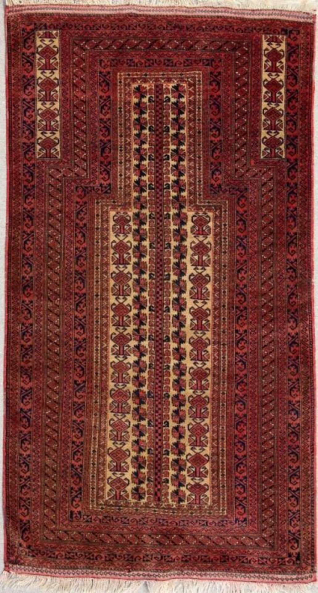 ALTER BELUTSCH Persien. Sehr fein geknüpft, Herati-Muster. 153x90cm. Mit Zertifikat AN OLD BELUCH