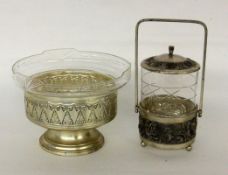 ZWEI SCHALEN Glas mit Metallmontur TWO BOWLS Glass with metal fitting