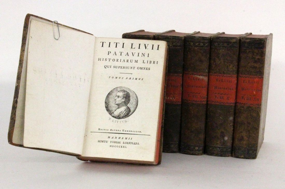 TITI LIVII PATAVINI Mannheim um 1780 Historiarum Libri Qui Supersunt Omnes. 12 Bände in 6 Büchern.