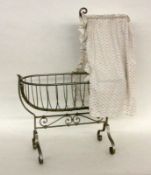 ALTE PUPPENWIEGE. L.53cm AN OLD DOLL'S CRADLE 53 cm long