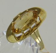 DAMENRING 585/000 Gelbgold mit Citrin. Gr. 60, Brutto ca. 5,2g A LADIES' RING 585/000 yellow gold