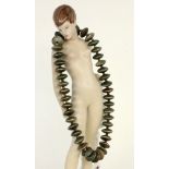 DESIGNER COLLIER mit schwarz patinierten Silberlinsen. L.45cm, ca. 110g A DESIGNER NECKLACE with