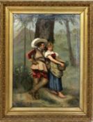 SALAS, RAFAEL (attr.) Spanischer Maler 1830 - 1906 Liebespaar unter einem Baum. Öl/Lwd., signiert