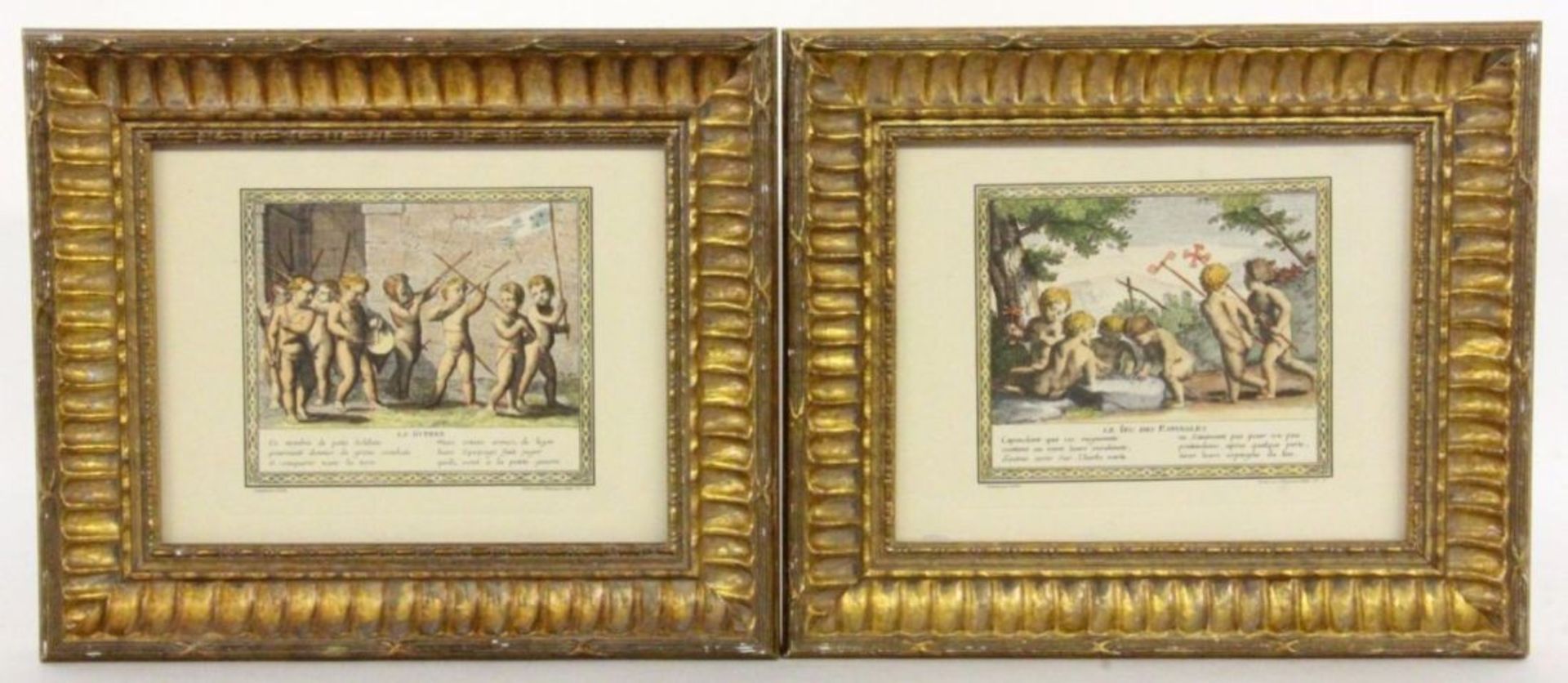 STELLA, JACQUES (nach) Lyon 1596 - 1657 Paris 2 Kolorierte Drucke. Je ca. 19x24cm, gerahmt (After)