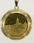 ANHÄNGER MIT MEDAILLE "BAD CANNSTATT" 585/000 Gelbgold, ca. 5,4g A COIN PENDANT 585/000 yellow gold,