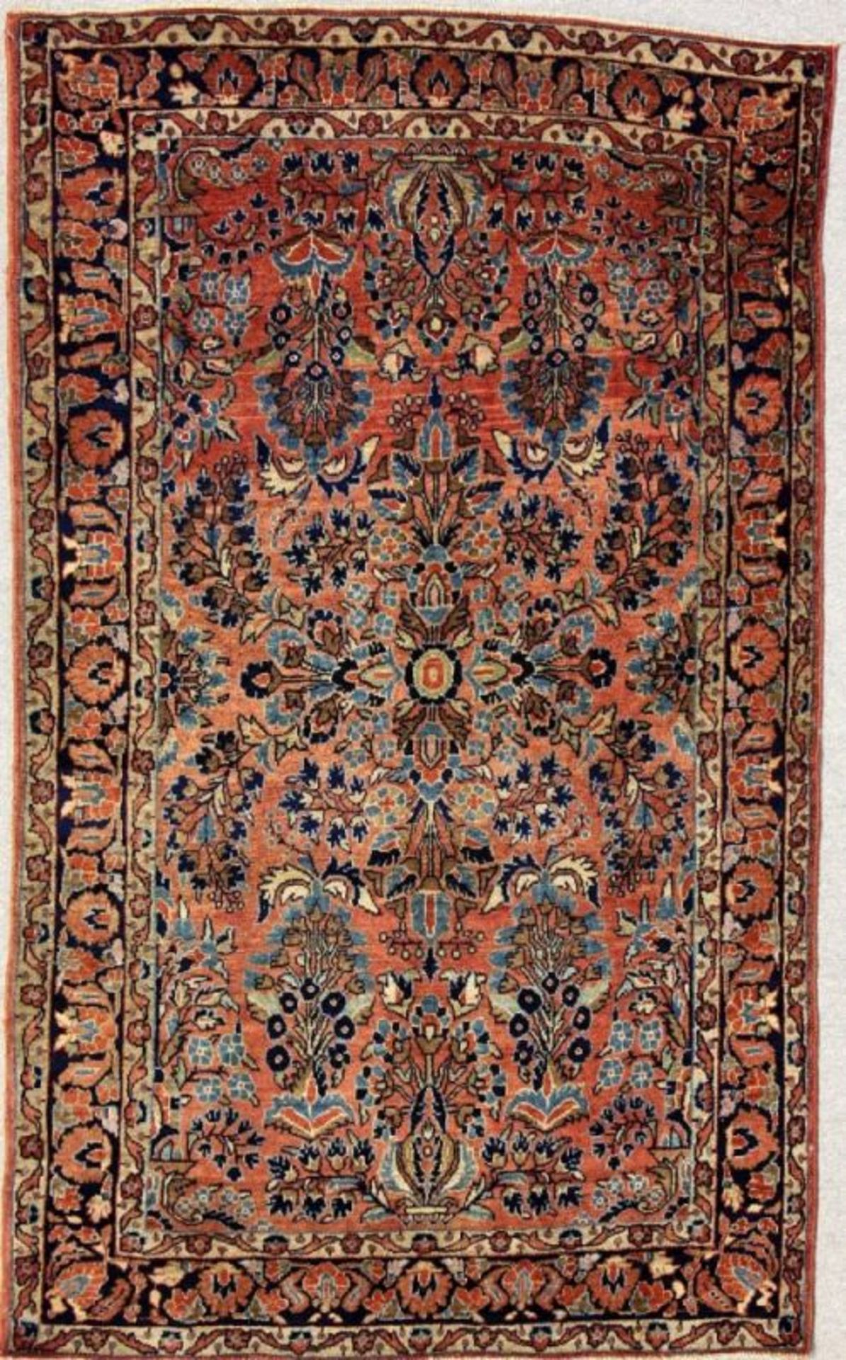 ALTER SAROUGH Persien. 158x104cm. Mit Zertifikat AN OLD SAROUK RUG Persia. 158 x 104 cm. With