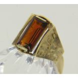 DAMENRING 585/000 Gelbgold mit Madeiracitrin. Gr. 58, Brutto ca. 8,2g A LADIES' RING 585/000