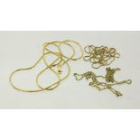 DREI HALSKETTEN 585/000 Gelbgold, ca. 14g THREE NECKLACES 585/000 yellow gold, approximately 14