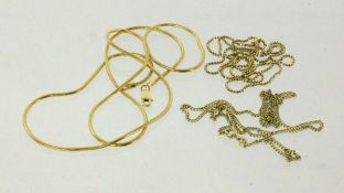 DREI HALSKETTEN 585/000 Gelbgold, ca. 14g THREE NECKLACES 585/000 yellow gold, approximately 14