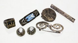 LOT VON 6 TEILEN ALTEM SILBERSCHMUCK A LOT OF 6 OLD SILVER JEWELLERY PIECES