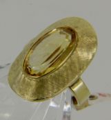 DAMENRING 585/000 Gelbgold mit Citrin. Gr. 60, Brutto ca. 6,07g A LADIES' RING 585/000 yellow gold