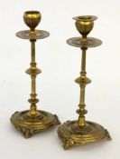 PAAR KERZENHALTERFrankreich, 19.Jh. Vergoldete Bronze. H.21cmA PAIR OF CANDLESTICKS France, 19th