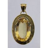 ANHÄNGER585/000 Gelbgold mit großem Citrin von ca. 20x30mm. L.5cm, Brutto ca. 19,4gA PENDANT 585/000