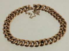 PANZERARMBAND585/000 Rotgold. L.18,5cm, ca. 10,6gA CURB BRACELET 585/000 red gold. 18.5 cm long,