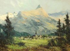 GREYER, ERNSTOberzeiring 1907 - 1983 Blick auf Bad Gastein. Öl/Karton, signiert. 18x24cm, Ra.GREYER,
