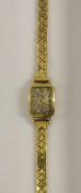 GIRARD PERREGAUX DAMENARMBANDUHR585/000 Gelbgold. Werk signiert, Aufzugskrone fehlt, Ziffernblatt