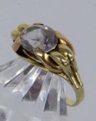 DAMENRING585/000 Gelbgold mit Amethyst. Ringgr. 58, Brutto ca. 4gA LADIES' RING 585/000 yellow