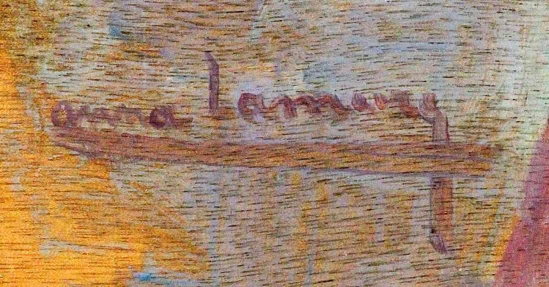 LAMANG, ANNA (?)Frankreich, 20.Jh. Knabenbildnis. Öl/Holz, signiert. 41x33cm, RaLAMANG, ANNA (?) - Bild 2 aus 2