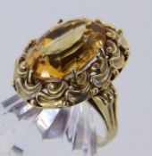 DAMENRING585/000 Gelbgold mit Citrin. Gr. 58, Brutto ca. 5,3gA LADIES' RING 585/000 yellow gold with