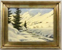 KESSLER, CARLCoburg 1876 - 1968 München Verschneite Alpenlandschaft. Aquarell, signiert und bez.: