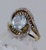 DAMENRING585/000 Gelbgold mit Zirkon. Gr. 58, Brutto ca. 5,3gA LADIES' RING 585/000 yellow gold with