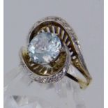 DAMENRING585/000 Gelbgold mit Zirkon. Gr. 58, Brutto ca. 5,3gA LADIES' RING 585/000 yellow gold with