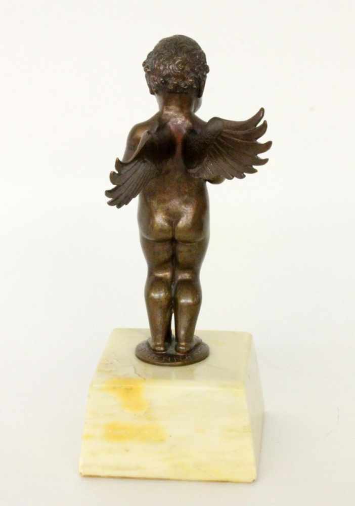 JENNEWEIN, CARL PAULStuttgart 1890 - 1978 Larchmont, NY Cupido. Patinierte Bronze, auf der Plinthe - Bild 3 aus 4