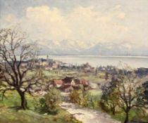 MUNDING, ANTONGünzkofen 1903 - 1976 Oberndorf Blick über Nonnenhorn und den Bodensee auf den Säntis.