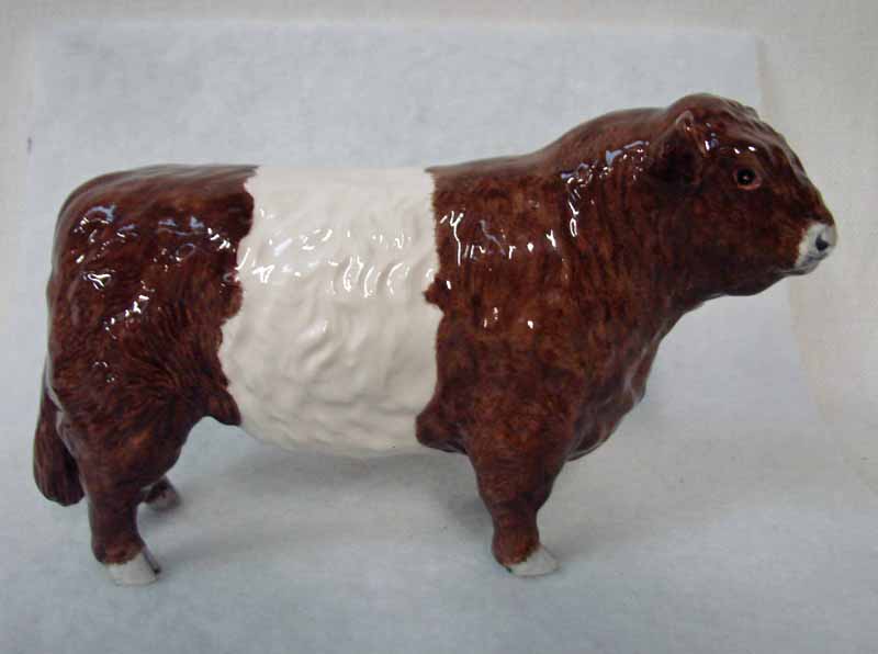 A rare Beswick Pottery Brown Belted Galloway Bull, model number 1746, 12cm high